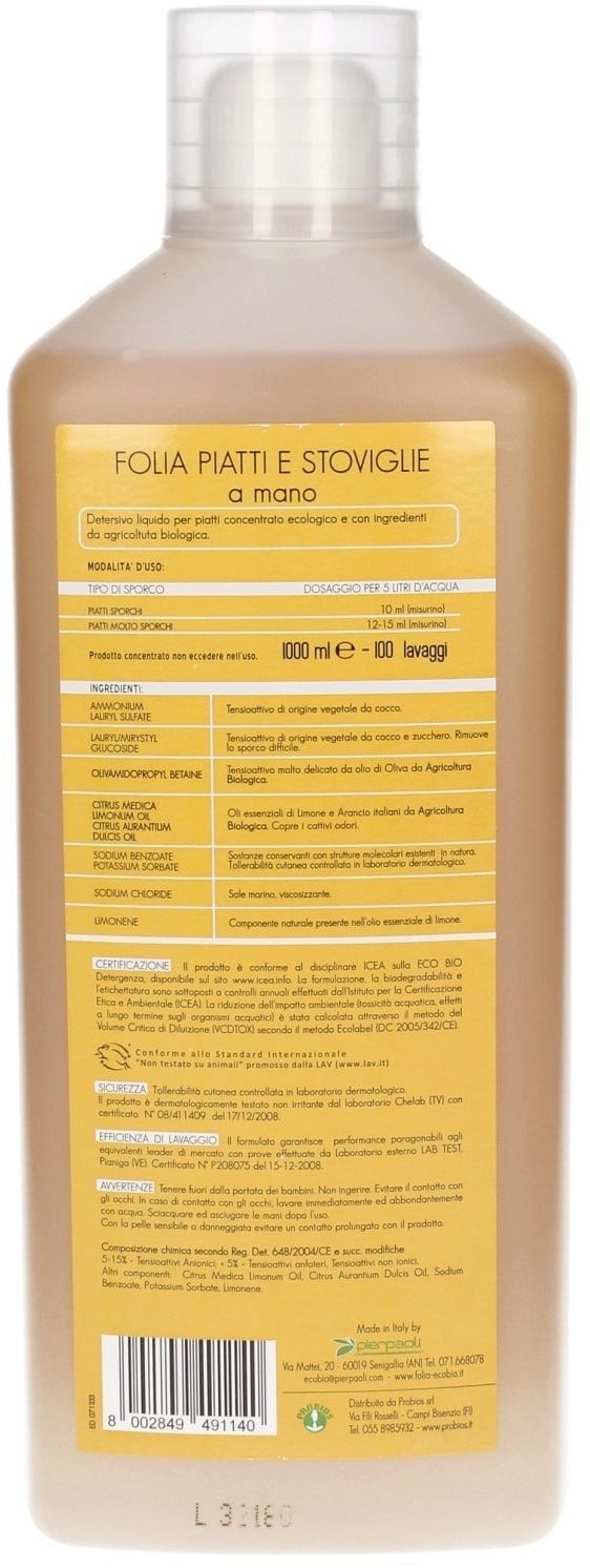 Citrus Scented Dishwashing Liquid 1 LT