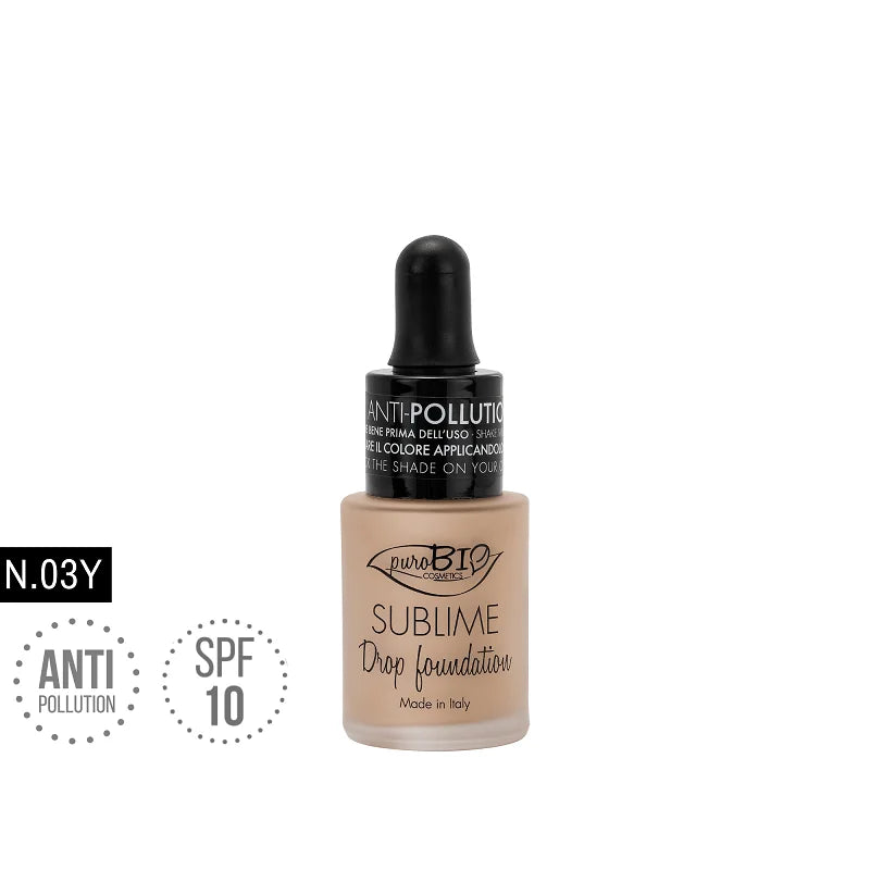 Fondotinta Liquido biologico Sublime Drop 03 Y - Purobio