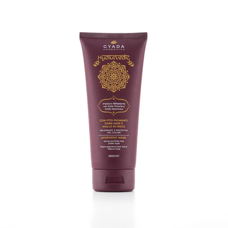 Impacco Riflessante per Capelli toni castani e scuri - Hyalurvedic Dark Hair - Gyada Cosmetics