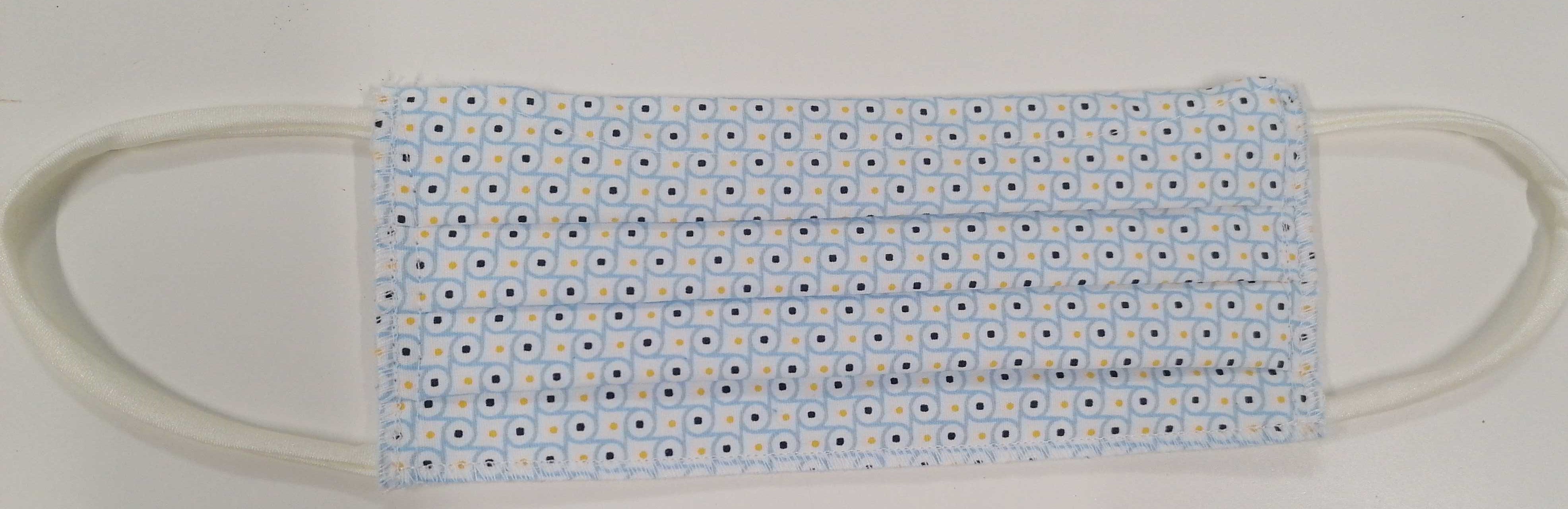 White and Light Blue Mask