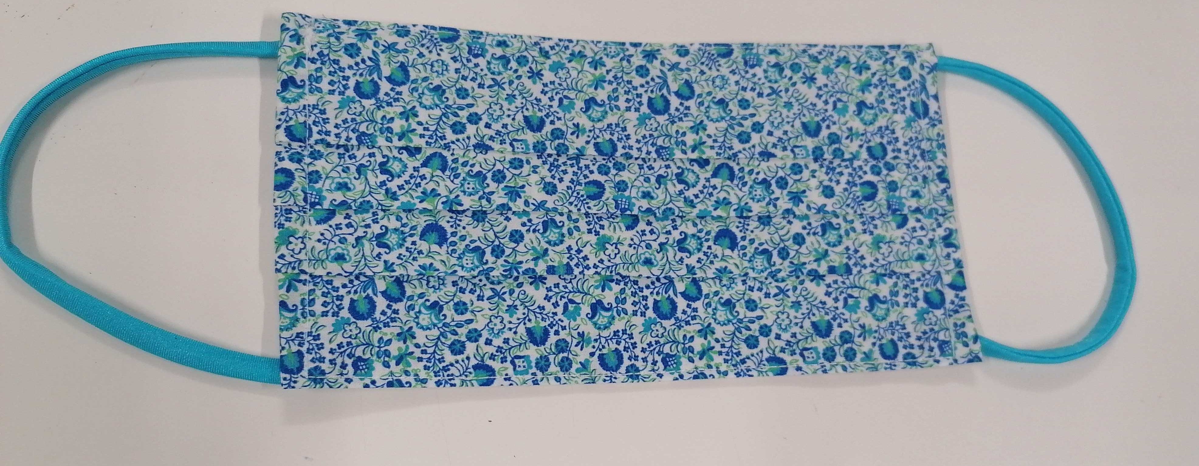 Light Blue Flowers Mask