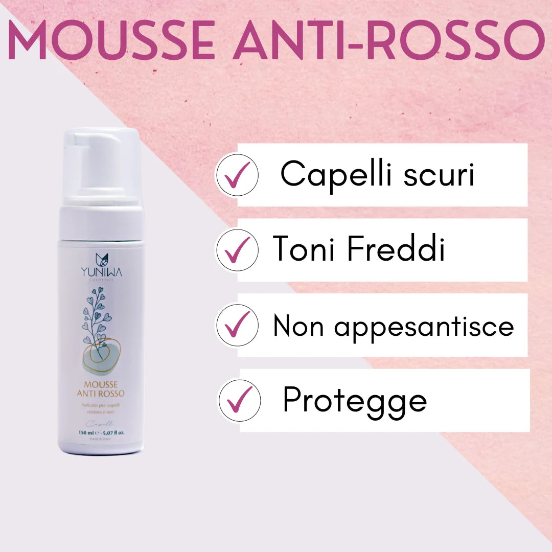 Mousse Capelli Anti-Rosso - Yuniwa Cosmetics