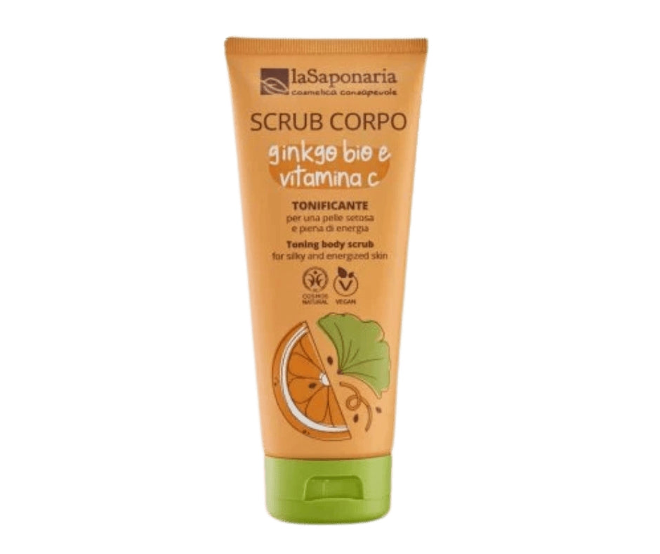 Scrub corpo tonificante – Ginkgo bio e Vitamina C - La Saponaria