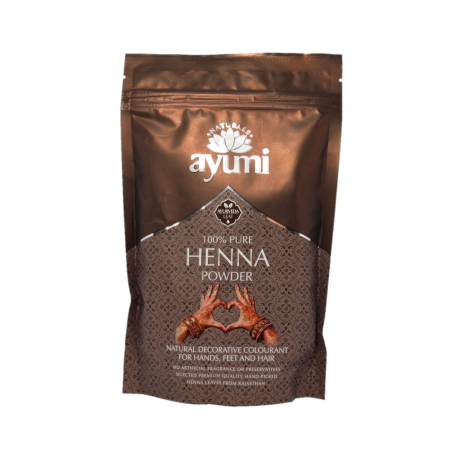 Pure Poudre de henné - la qualité de l'Art Corporel Ayumi Teint de légumes et de Henne   Disponible sur Yumibio.com