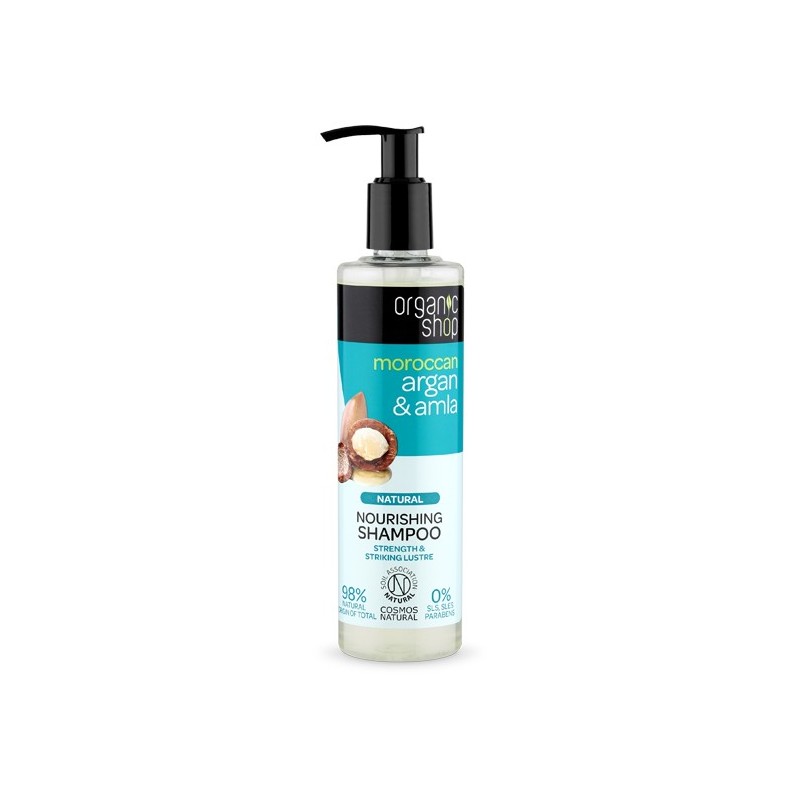 Organic Shop  Shampoo Nutriente con Olio di Argan ed Amla  Shampoo Capelli Secchi e Trattati