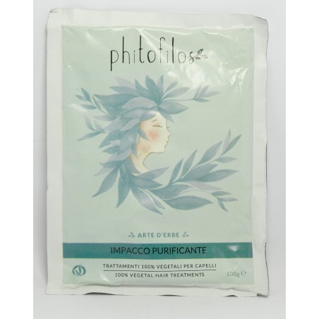 Purifying wrap for greasy Hair Phitofilos Herbal Ayurvedic  Available on Yumibio.com