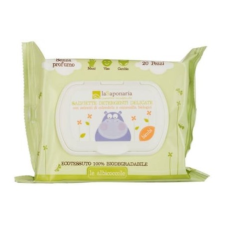 Wet Wipes Bio Delicate La Saponaria Cleansing The Body  Available on Yumibio.com