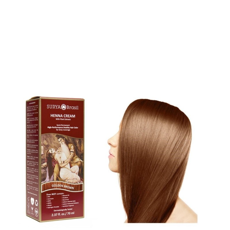 Surya Brasil  Tinta Vegetale in Crema - Hennè Castano Dorato  Tinte per capelli