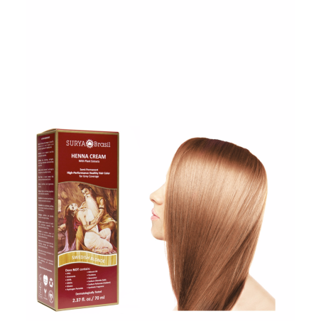Solide De Légumes À La Crème De Henné Blond Suédois Surya Brasil Teint de légumes et de Henne   Disponible sur Yumibio.com