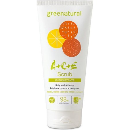 Des gommages corporels, l'Organique multi vitamine ACE Greenatural Scrubs   Disponible sur Yumibio.com