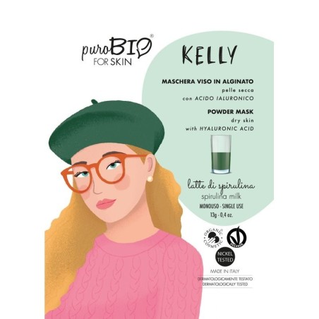 Purobio  Maschera Viso Peel Off Pelle Secca - Latte di Spirulina  Maschere Viso