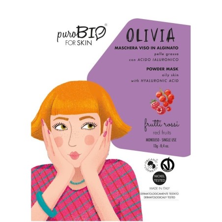 Purobio  Maschera Viso Peel Off Pelle Grassa - Frutti Rossi  Anti-Imperfezioni