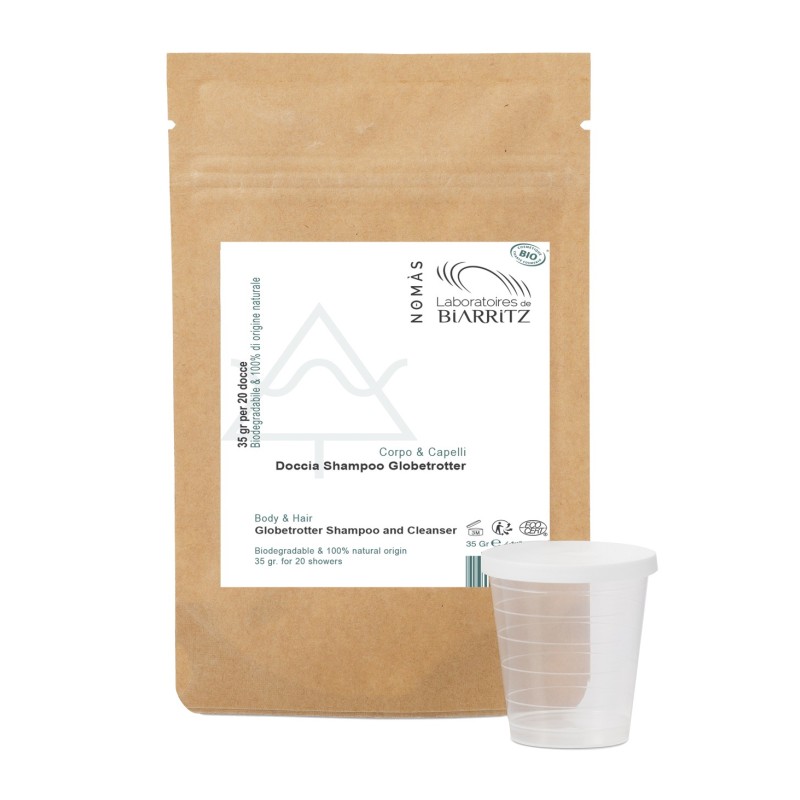 Cleansing Mousse Powder for Body and Hair Laboratoires de Biarritz Organic Bubble Bath  Available on Yumibio.com