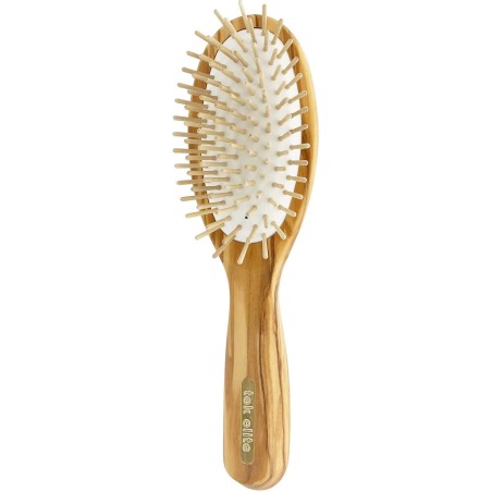 Brush-Large Oval Olive Wood Tek Brushes and combs  Available on Yumibio.com