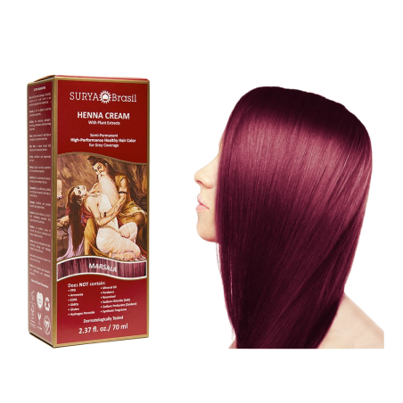Solide De Légumes À La Crème De Henné Marsala Surya Brasil Teintures capillaires   Disponible sur Yumibio.com