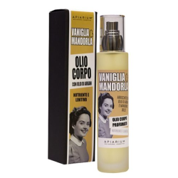 Body oil Organic Vanilla and Almond Apiarium Massage oils  Available on Yumibio.com