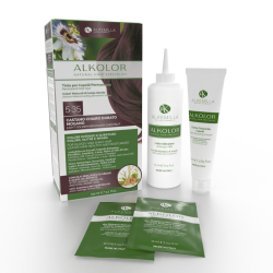 Alkolor Permanente Teinte 5.35 - Lumière Or Brun Acajou Alkemilla Teint de légumes et de Henne   Disponible sur Yumibio.com