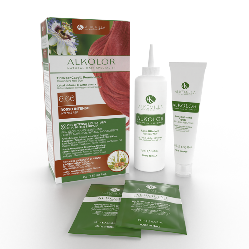 Alkolor Permanente Teinte 6.66 - Rouge Intense Alkemilla Teint de légumes et de Henne   Disponible sur Yumibio.com
