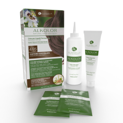 Alkolor Permanente Teinte 4.05 - Marron Chocolat Alkemilla Teint de légumes et de Henne   Disponible sur Yumibio.com