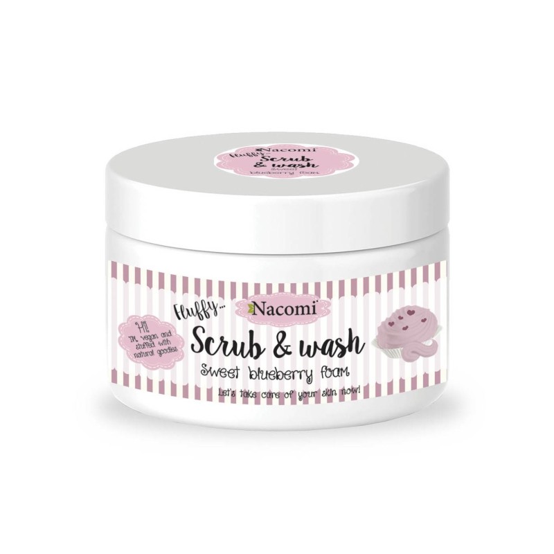 Scrub & Wash - Blueberry Foam Nacomi Scrubs  Available on Yumibio.com