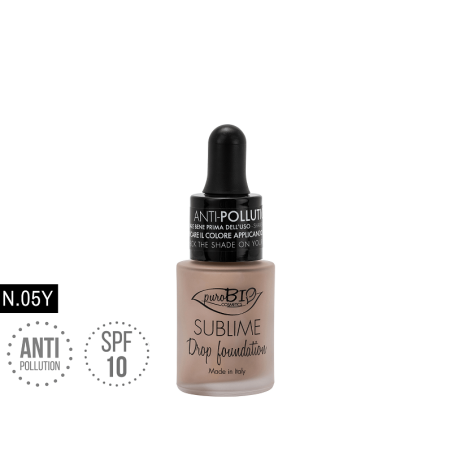 Liquid foundation organic Sublime Drop 05 Y Purobio Foundation  Available on Yumibio.com