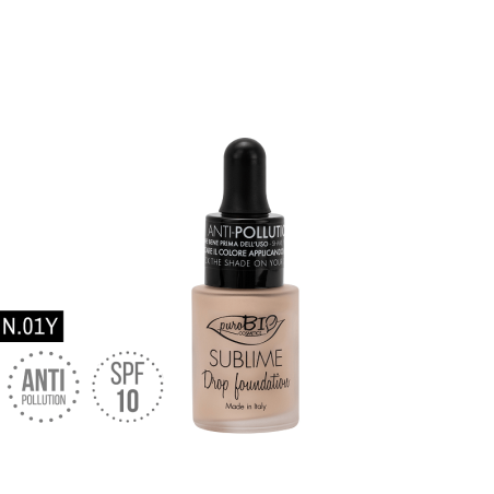 Fond de teint liquide bio Sublime Baisse 01 Y Purobio Fondation   Disponible sur Yumibio.com