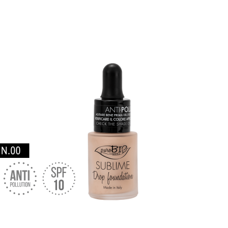 Liquid foundation organic Sublime Drop 00 Purobio Foundation  Available on Yumibio.com
