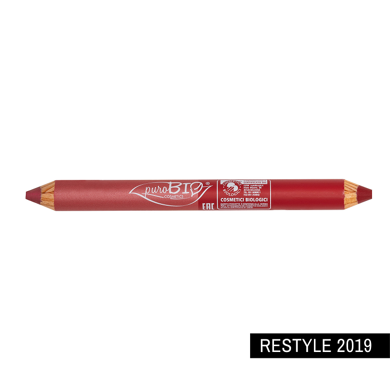 Plated Duo Lips Day & Night - Coral Pink and Cherry Red Purobio Pencils  Available on Yumibio.com