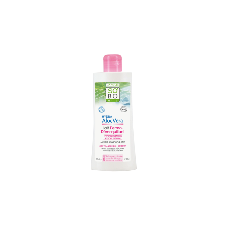 SO’BiO étic  Latte Dermo Detergente con Aloe Vera - Pelle Sensibile  Detergente viso