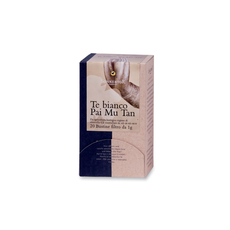 Thé Blanc Pai Mu Tan Sonnentor Thé et Tisanes   Disponible sur Yumibio.com