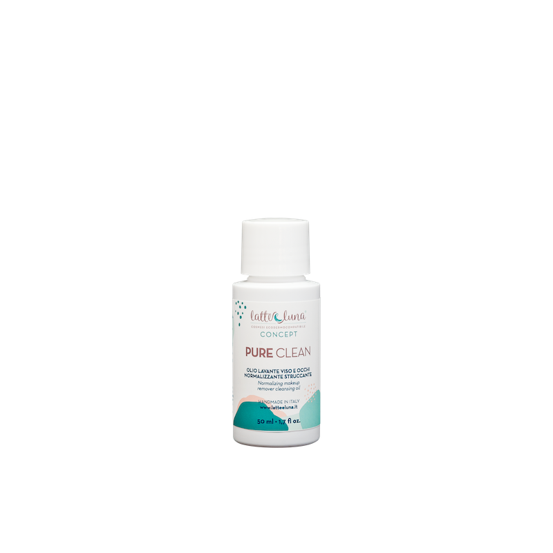 Huile nettoyante et démaquillante - Pure Clean Latte e Luna Les détergents   Disponible sur Yumibio.com