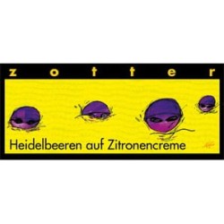 Zotter  Cioccolato Fondente con Mirtilli e Crema di Limone  Cioccolato