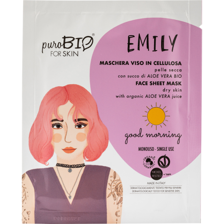 Masque pour le visage de la Cellulose pour la sécheresse de la Peau - Bon Matin Purobio Les masques   Disponible sur Yumibio.com