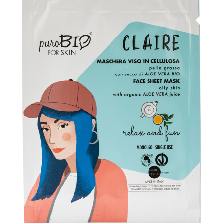 Face mask Cellulose for Oily Skin - Relaxing and Fun Purobio Masks  Available on Yumibio.com