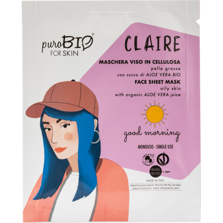 Face mask Cellulose for Oily Skin - Good Morning Purobio Masks  Available on Yumibio.com