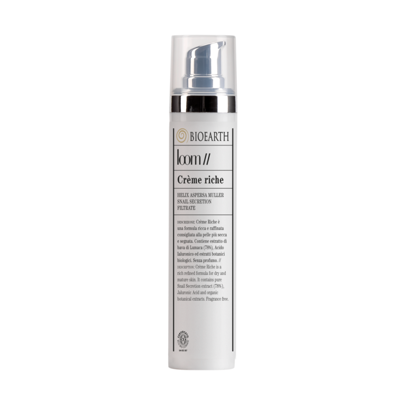 Bioearth  Crema Viso alla Bava di Lumaca per Pelli Secche Biologica  Crema viso