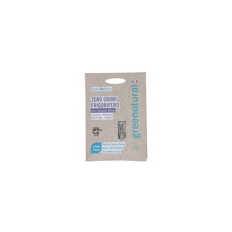 Greenatural  Zero Odori Frigorifero con Carbone Attivo - 3 Buste  Profumatori per Ambiente