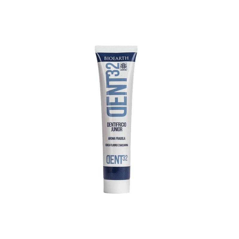 Dentifrice Junior saveur de Fraise Bio et Vegan Bioearth L'Hygiène Buccale   Disponible sur Yumibio.com