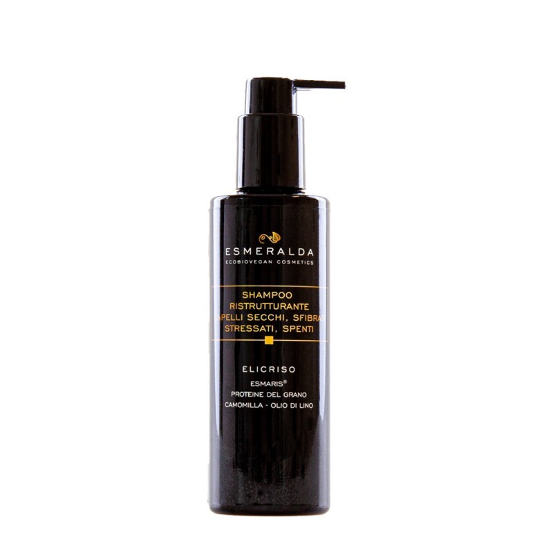 Restructuring Shampoo with the Helichrysum Esmeralda Cosmetics Shampoo  Available on Yumibio.com
