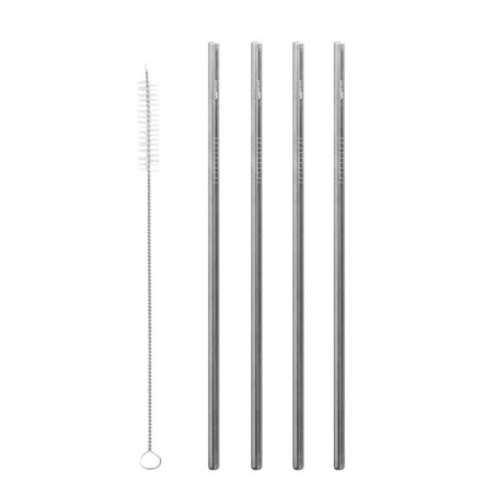 Ensemble de la Paille dans l'Acier - Droite Qwetch La vaisselle et les Couverts   Disponible sur Yumibio.com
