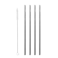 Set of Straws in Steel - Straight Qwetch Dishes and Cutlery  Available on Yumibio.com