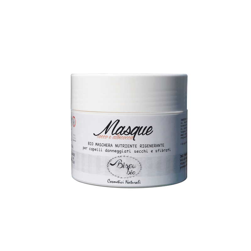 Masque pour cheveux de la noix de Coco et Abricot Bisou Bio Les masques   Disponible sur Yumibio.com