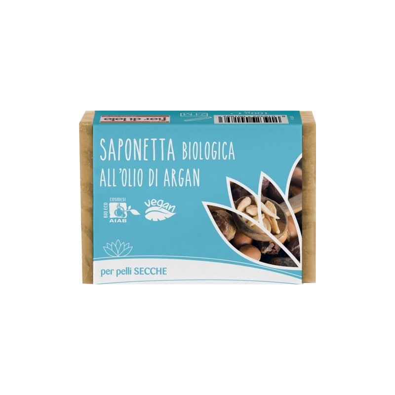 Bar of soap with Argan Oil for Dry Skin Fior di Loto Soaps  Available on Yumibio.com