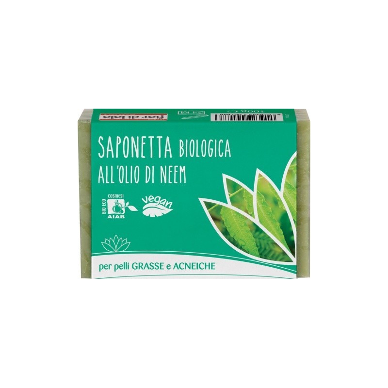 Soap to the Neem Oil for Oily Skin and Acne Fior di Loto Soaps  Available on Yumibio.com