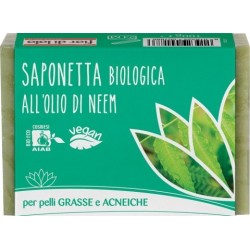 Fior di Loto  Saponetta all'Olio di Neem per Pelli Grasse ed Acneiche  Saponi