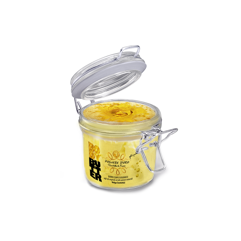 Beurre pour le corps de la Poussière d'Or Volga Cosmetici Des Lotions et des Crèmes   Disponible sur Yumibio.com