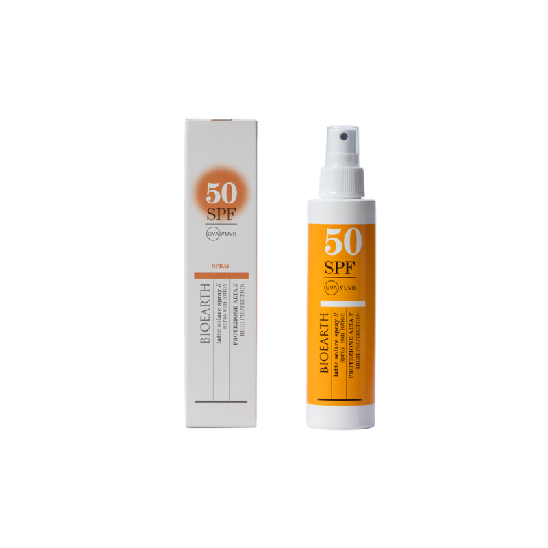 Bioearth  Latte Solare Spray SPF 50 Protezione Molto Alta  Protezione Solare bio