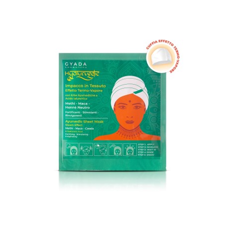 Hyalurvedic Hair Mask in Tissue - Strengthening and Stimulating Gyada Cosmetics Masks  Available on Yumibio.com