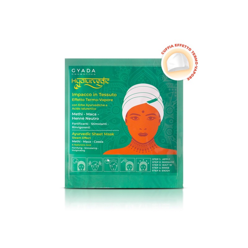 Hyalurvedic Hair Mask in Tissue - Strengthening and Stimulating Gyada Cosmetics Masks  Available on Yumibio.com