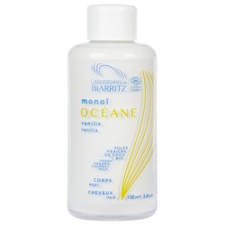 L'huile de monoï Bio - Vanille Laboratoires de Biarritz Les huiles et Beurres   Disponible sur Yumibio.com
